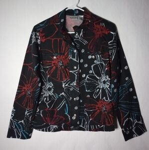 Chicos floral print jacket size 0 (small)